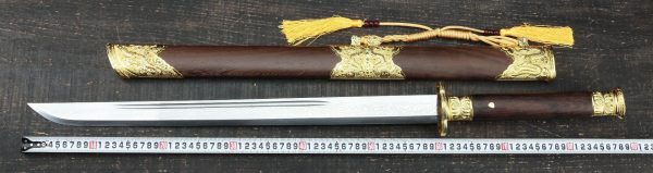 Hand forged Kangxi war knife made of patterned steel - Image 9