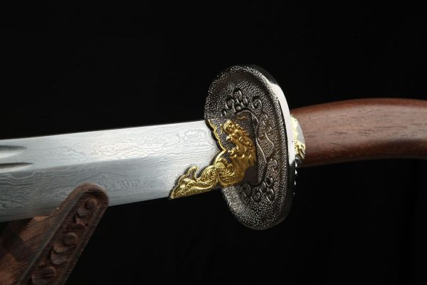 Hand forged patterned steel dragon and phoenix bright knife - Image 9