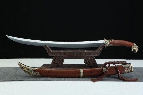 Longquan City Sword Pattern Steel Hand Forged Mongolian Bent Knife - Image 3