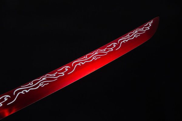 Yan Lang Mu Han  High manganese steel red hand forged Tang horizontal knife - Image 12