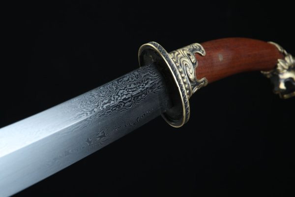 Longquan City Sword Pattern Steel Hand Forged Mongolian Bent Knife - Image 12