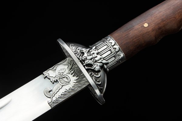 Longquan city sword hand forged high manganese steel self-defense embroidery spring dragon tiger knife - Image 4