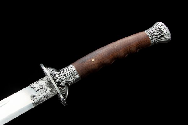 Longquan city sword hand forged high manganese steel self-defense embroidery spring dragon tiger knife - Image 5