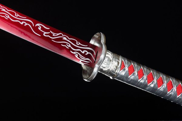 Yan Lang Mu Han  High manganese steel red hand forged Tang horizontal knife - Image 8