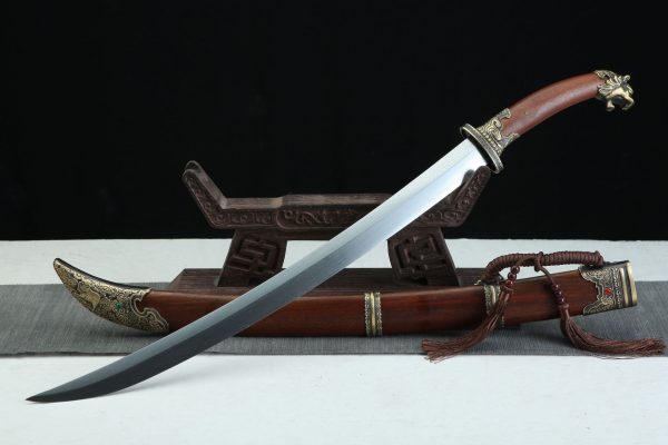 Longquan City Sword Pattern Steel Hand Forged Mongolian Bent Knife