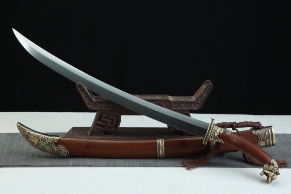 Longquan City Sword Pattern Steel Hand Forged Mongolian Bent Knife - Image 2