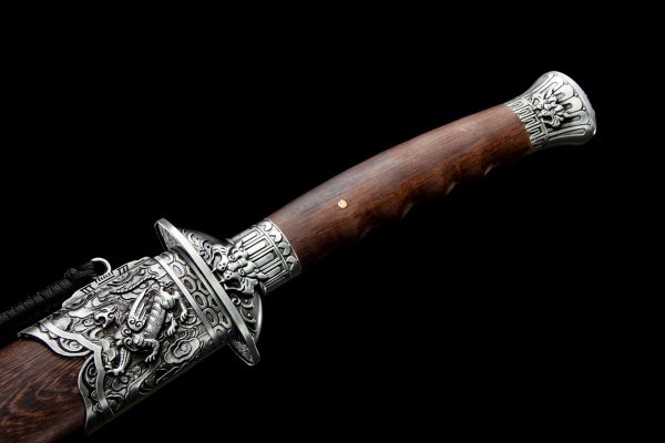 Longquan city sword hand forged high manganese steel self-defense embroidery spring dragon tiger knife - Image 7