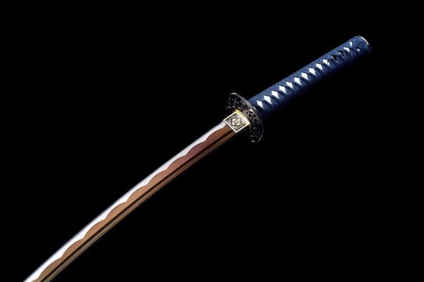 Hand forged 1045 steel baked gold integrated Katana - Image 10