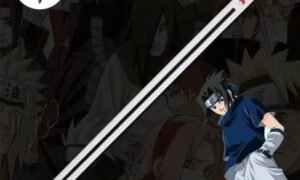 naruto sasuke uchiha black/white kusanagi sword replica