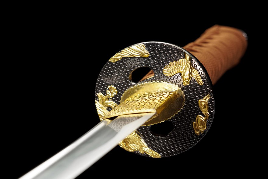 12 inch medium carbon steel samurai sword [golden crow]