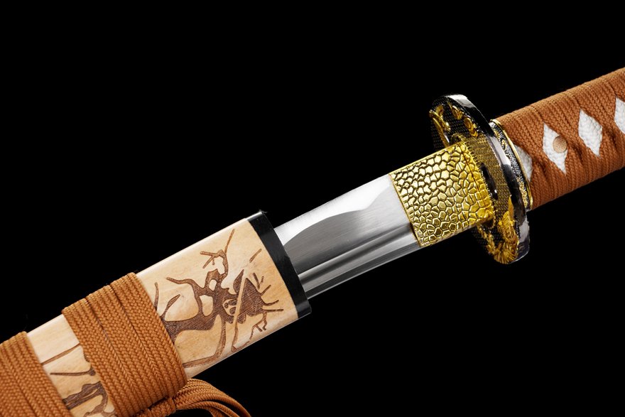 12 inch medium carbon steel samurai sword [golden crow]