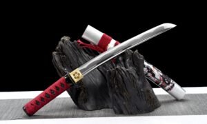 "blood feather wolf" 12 inch carbon steel wakizashi (non sharpened)