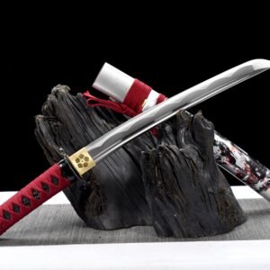 "blood feather wolf" 12 inch carbon steel wakizashi (non sharpened)