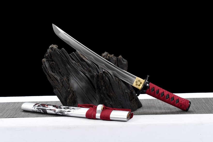 "blood feather wolf" 12 inch carbon steel wakizashi (non sharpened)