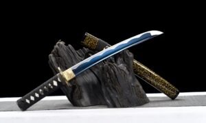 "golden announcement" 12 inch blue treated carbon steel wakizashi (non sharpened)