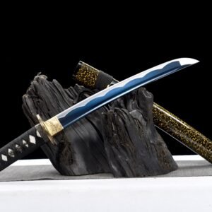 "golden announcement" 12 inch blue treated carbon steel wakizashi (non sharpened)