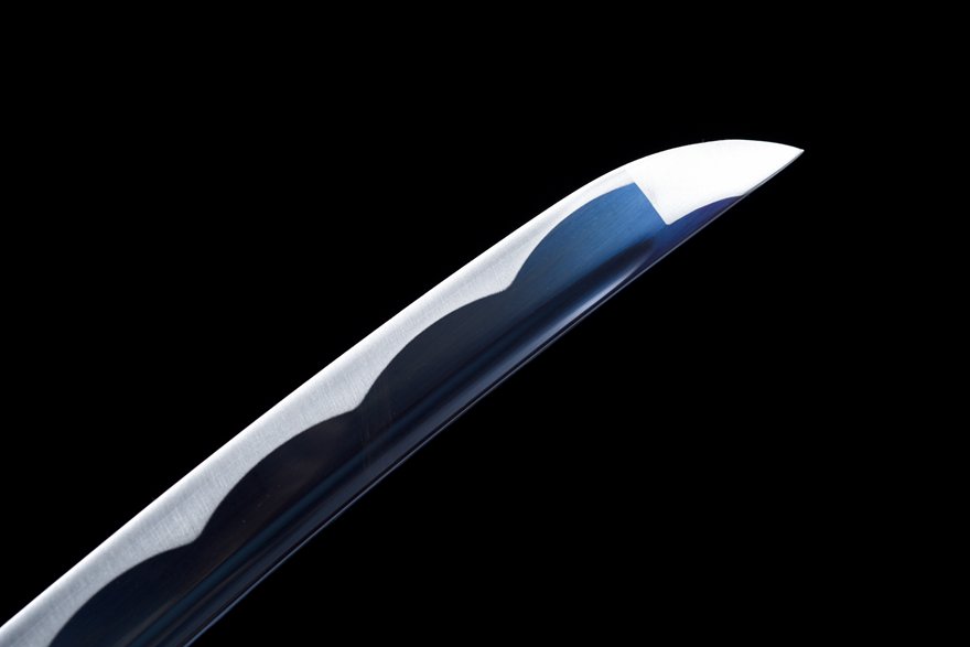 "ghost moon" 12 inch blue treated carbon steel wakizashi (non sharpened)