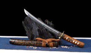 "prosperity blessing" 12 inch carbon steel dragon wakizashi (non sharpened)