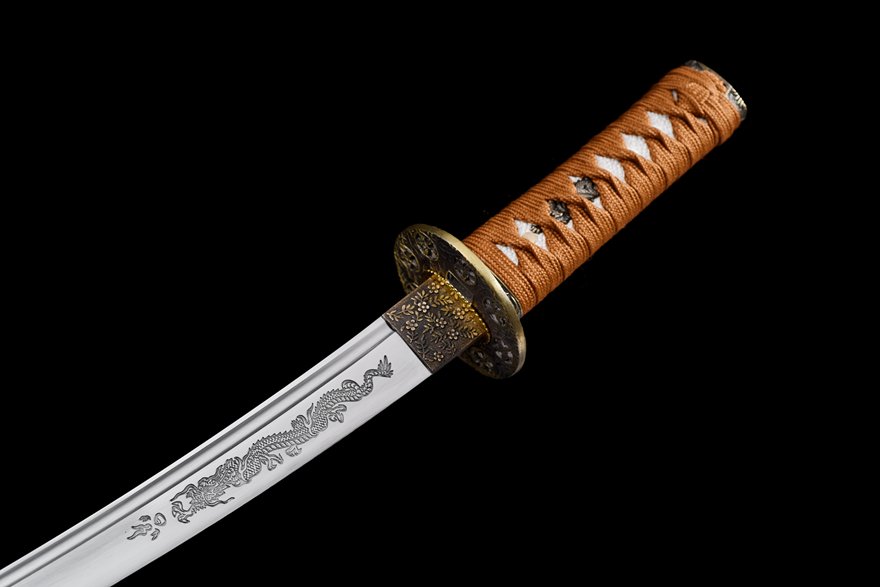 "prosperity blessing" 12 inch carbon steel dragon wakizashi (non sharpened)