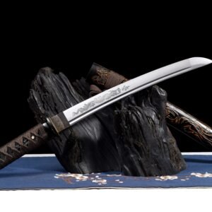 "ink dragon wakizashi" 12 inch carbon steel dragon short sword (non sharpened)