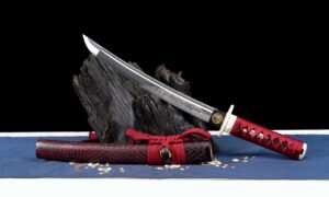 "Edo Wakizashi" 12-inch Carbon Steel Dragon Short Sword (Non-Sharpened)