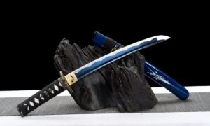 "blue silver grass" 12 inch blue treated wakizashi (non sharpened)