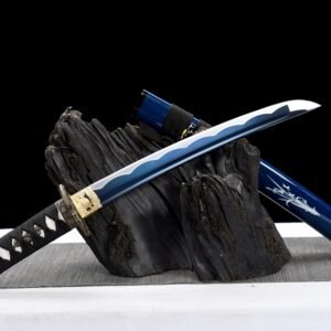 "blue silver grass" 12 inch blue treated wakizashi (non sharpened)