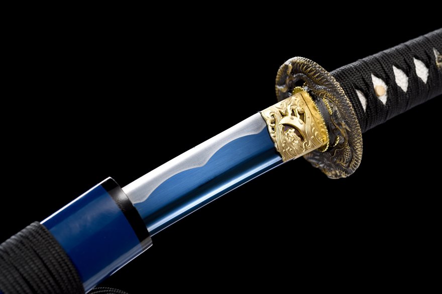 "blue silver grass" 12 inch blue treated wakizashi (non sharpened)