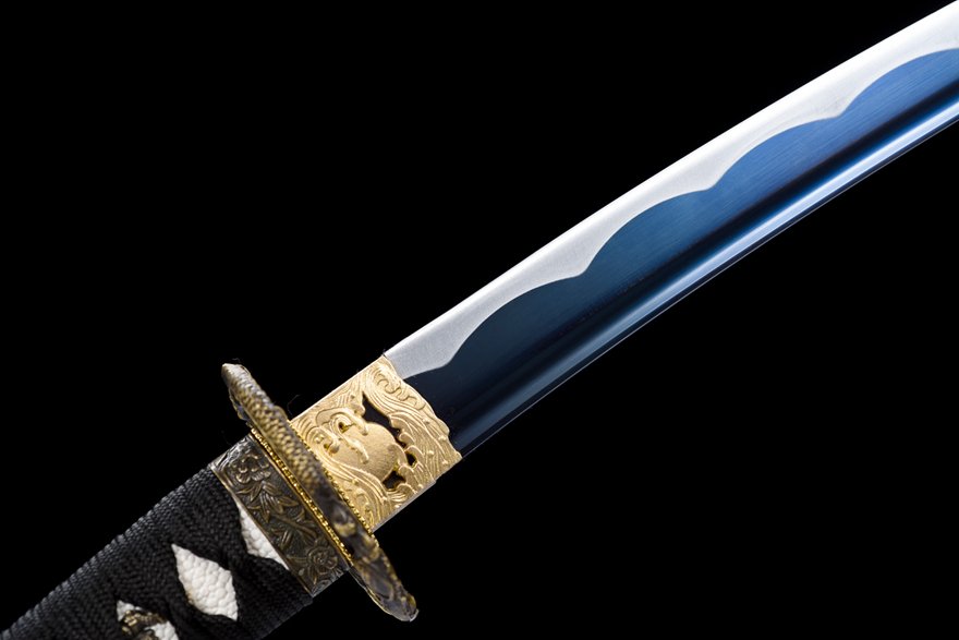 "blue silver grass" 12 inch blue treated wakizashi (non sharpened)