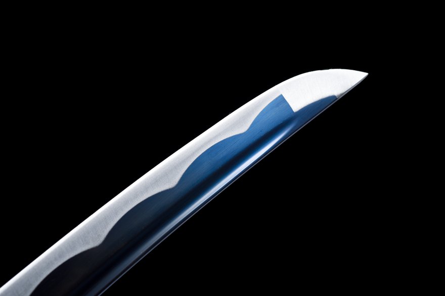 "blue silver grass" 12 inch blue treated wakizashi (non sharpened)