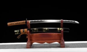 "Golden Blossom Wakizashi" Black & Gold Short Sword (Non-Sharpened)