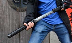 "purgatory blade" engraved katana (non sharpened)