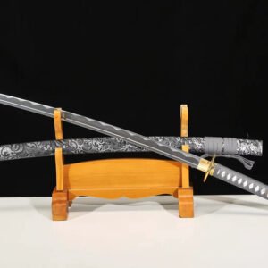 "dragon wyrm" patterned katana (non sharpened)