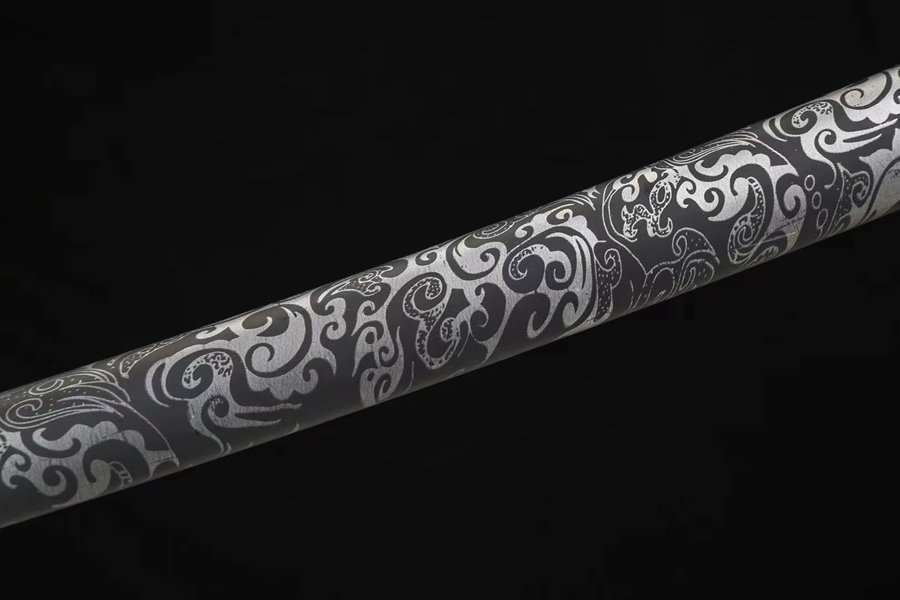 "dragon wyrm" patterned katana (non sharpened)