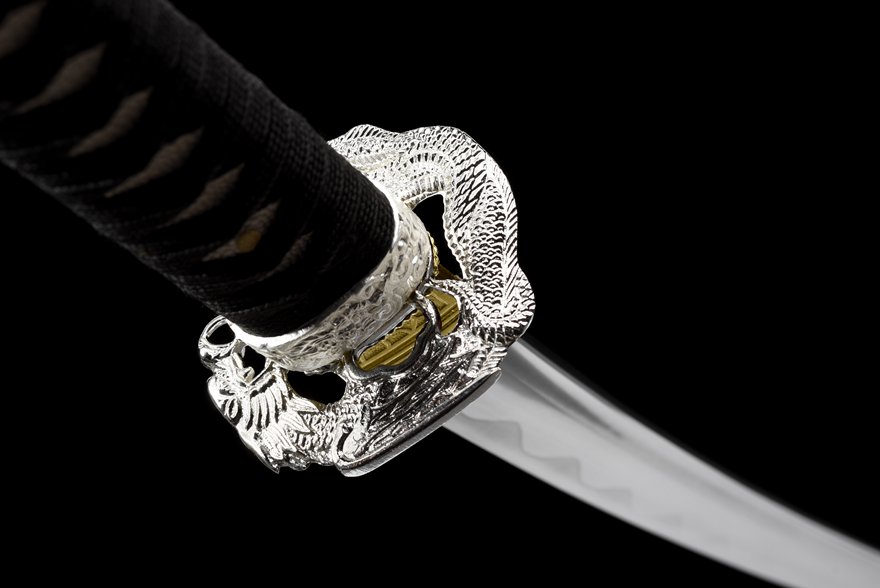 "silver dragon warrior" katana (non sharpened)