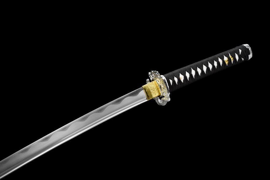 "silver dragon warrior" katana (non sharpened)