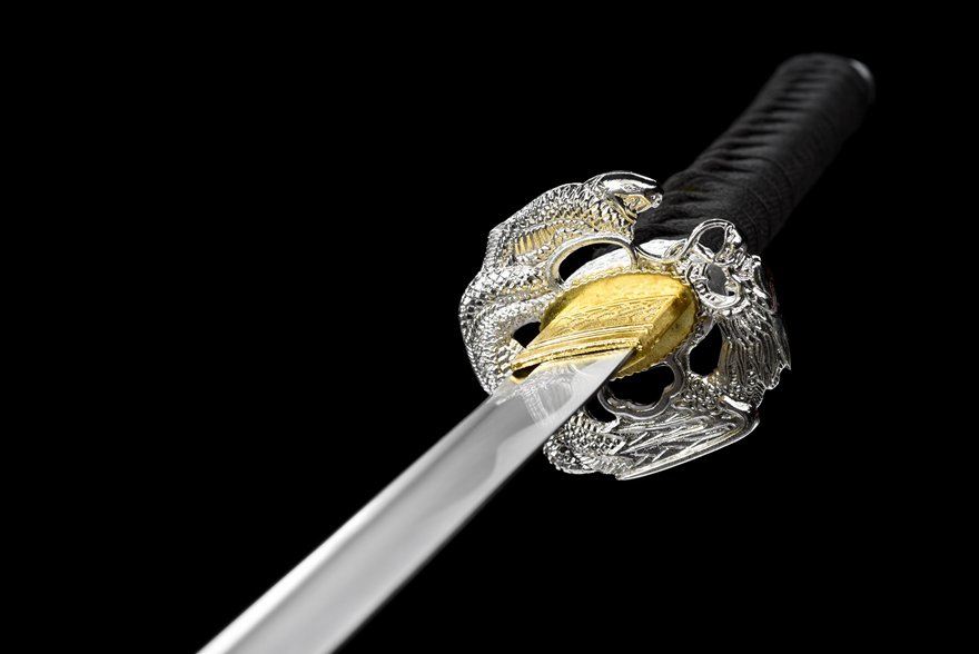 "silver dragon warrior" katana (non sharpened)
