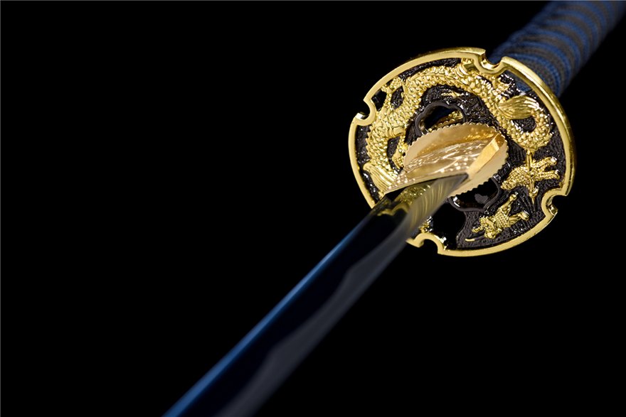 "two tone golden dragon performance katana" (non sharpened)