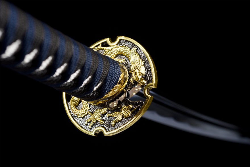 "two tone golden dragon performance katana" (non sharpened)
