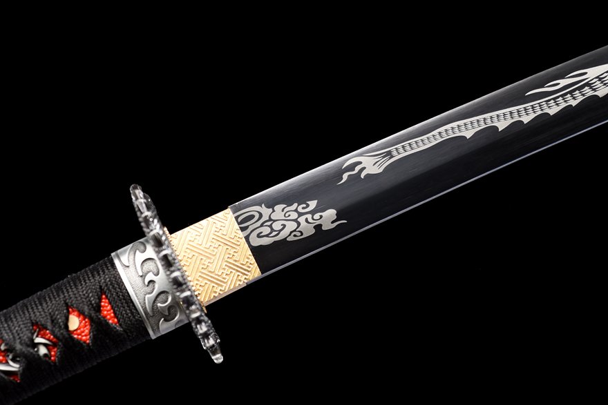 "dragon rising from the clouds katana" (non sharpened)