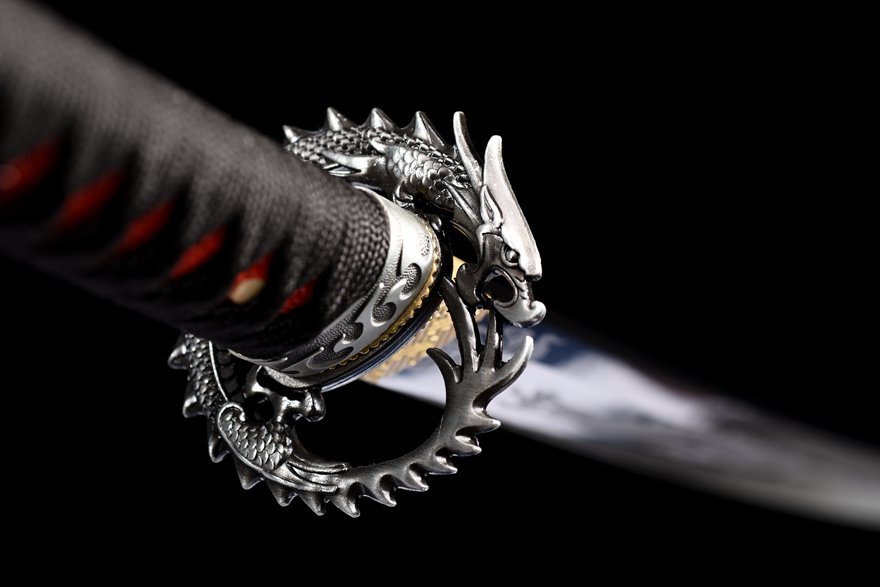 "dragon rising from the clouds katana" (non sharpened)