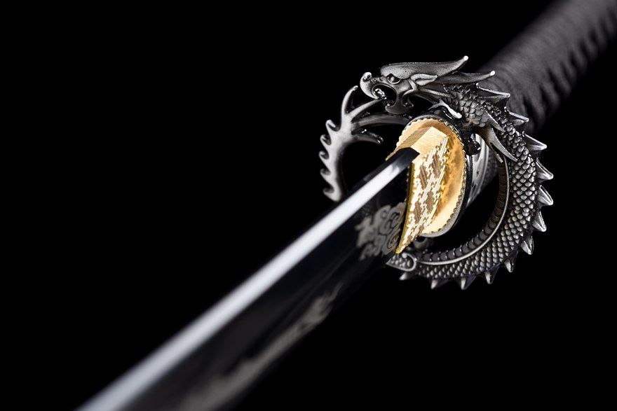 "dragon rising from the clouds katana" (non sharpened)