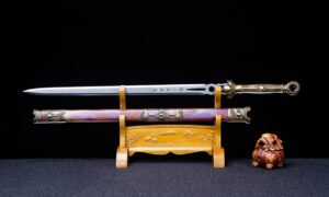 Longquan sword handmade Damascus steel battle ready