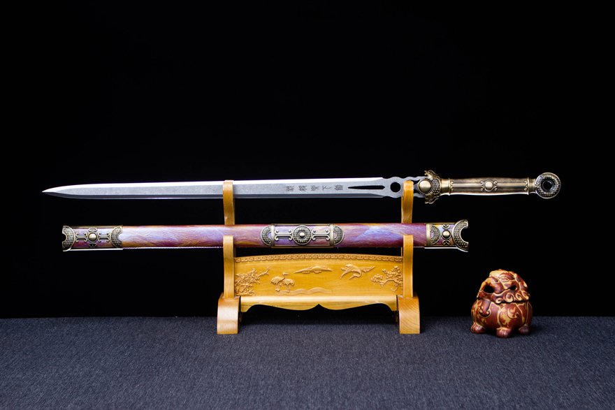 "Loulan Ancient Sword" (Non-Sharpened) Longquan sword handmade Damascus steel battle ready