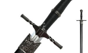 The Witcher 3 Wild Hunt Aerondight Sword, Lady of the Lake 1:1 Replica, Legendary Silver Blade with Sheath, Cosplay & Collection