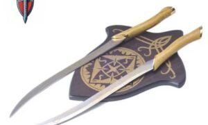 lord of the rings legolas elf prince twin swords 1:1 replica with plaque