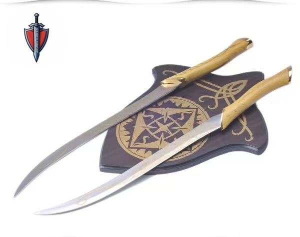 lord of the rings legolas elf prince twin swords 1:1 replica with plaque lord of the rings legolas elf prince twin swords 1:1 replica with plaque