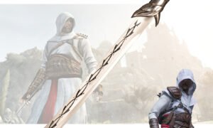Assassin's Creed Altaïr Short Blade, 1:1 Full Size Metal Dagger Replica, Levantine Assassin's Concealed Weapon, Unsharpened Collectible