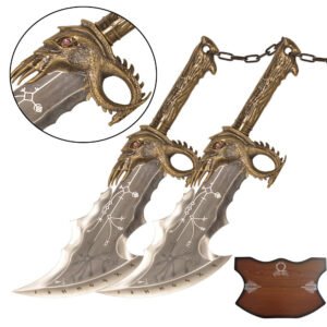 God of War Ragnarök Blades of Chaos Ruby Edition, Kratos fire chain blades