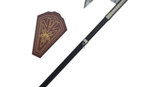 Lord of the Rings Gimli Dwarf Battle Axe, 1:1 Full Size Stainless Steel Replica Axe, Wearable Cosplay Prop Collectible Gift